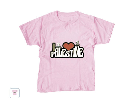 I Love Palestine Short Sleeve Kids T-Shirt
